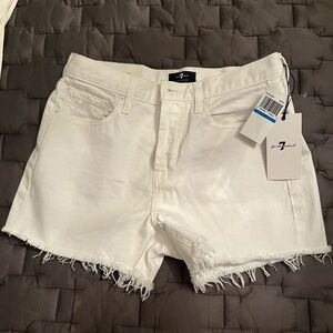 NWT 7 for All Mankind White Shorts